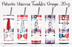 Patriotic Unicorn Skinny tumbler design. 20 oz, PNG. Product Image 1