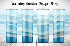 Tumbler Sublimation Design. Blue and gold, 20 oz, PNG. Product Image 1