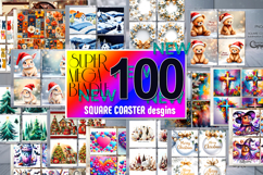 SUPER BUNDLE 2025 | 100 square coaster sublimation designs Product Image 1