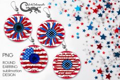 Patriotic USA | Sublimation round earring design PLUS4 Product Image 1