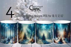 Christmas landscape | 4 Sublimation Mug designs, PNG Product Image 1