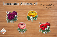 Ranunculus Flower Stickers | Print and Cut Product Image 1
