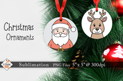 Santa &amp; Deer Christmas Ornaments Product Image 1