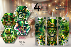 St. Patrick's day skull | 4 tumbler sublimation designs PL Product Image 1