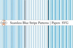 Seamless Blue Stipe Patterns | Digital Papers SVG Product Image 1