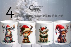 Christmas Deers | 4 funny Sublimation Mug designs, PNG Product Image 1