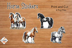 Horse Stickers | Print and Cut Product Image 1