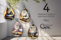 Magic Cat | 4 gothic teardrop earring sublimation designs PL Product Image 1