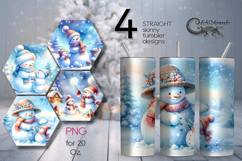 Christmas snowman card | Xmas Skinny tumbler sublimation Product Image 1