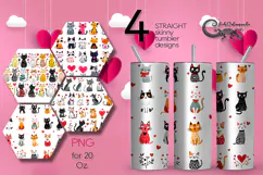 Valentine cat | 4 love Skinny tumbler designs Product Image 1