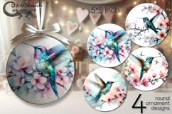 Spring hummingbird | round ornaments sublimation PL Product Image 1