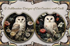 Car Stands | 6 Designs of Car Coasters with Owls, PNG Product Image 1