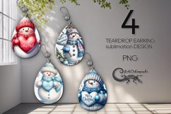 Christmas snowman | xmas Teardrop earring Sublimation PLUS Product Image 1
