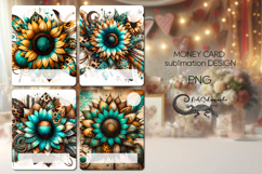 Western sunflowers | 4 American Money Card Sublimation Product Image 1