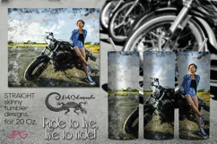 Motorcycle | Bike Sublimation Skinny tumbler design PLUS5 Product Image 1