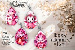 Valentine dragon | love sublimation teardrop earring PLUS Product Image 1