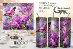 Lilac bush | flower Skinny tumbler Sublimation design PLUS Product Image 1