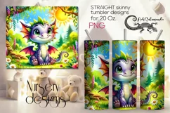 Baby dragon | nursery Skinny tumbler sublimation design PLUS Product Image 1