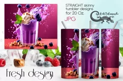 Berries Milkshake | Skinny tumbler Sublimation designs PLUS Product Image 1