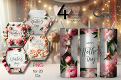 Mother&#039;s day flowers | 4 Skinny tumbler sublimation designs Product Image 1