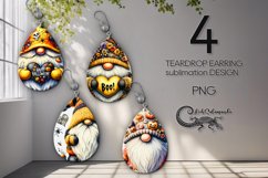 Halloween gnome | Teardrop earring sublimation designs Product Image 1