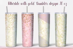 Marble with gold tumbler Sublimation. 20 oz, PNG. Product Image 1