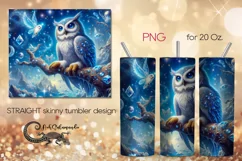 Briliant Owl | Fantasy skinny tumbler Sublimation design PL Product Image 1