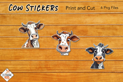 Cow Stickers | Print and Cut Product Image 1