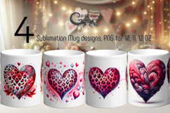 Love Hearts | 4 Valentine Sublimation Mug designs 2 PL Product Image 1