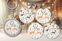 Valentine animals | scandi Car coaster &amp; key chain design PL Product Image 1