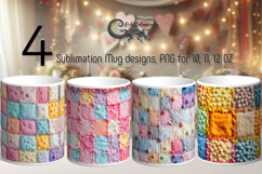 Candy patchwork | 4 retro Sublimation Mug designs Product Image 1