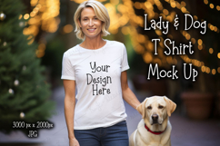 Lady and dog T shirt mock up jpg Product Image 1
