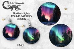 Northern lights | Sublimation round earring design PLUS, PNG Product Image 1