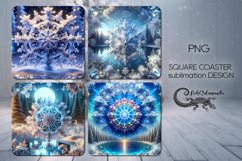 Christmas Snowflake | xmas square coaster sublimation design Product Image 1