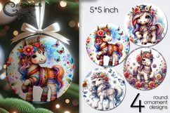 Boho animals | 4 Round ornament sublimation designs PLUS Product Image 1
