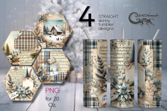Vintage Christmas | 4 xmas Sublimation Tumbler Designs Product Image 1