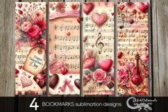 Watercolor hearts | boho bookmarks sublimation design PL Product Image 1
