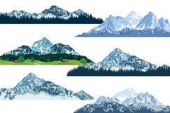 Set of 6 Minimalist Mountain Illustrations Product Image 1
