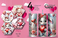 Valentine Rabbit | 4 love Skinny tumbler designs Product Image 1