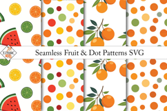 Seamless Fruit &amp; Dot Patterns SVG Product Image 1