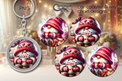 Valentine gnome | coaster &amp; key chain sublumation design PL Product Image 1
