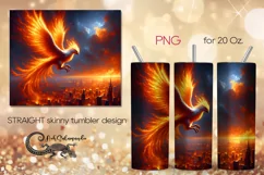 Fire bird | Fantasy skinny tumbler Sublimation design PLUS Product Image 1