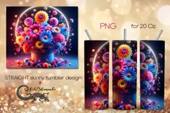 Flowers fantasy| modern skinny tumbler Sublimation design PL Product Image 1