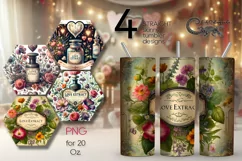 Vintage Love| 4 Skinny tumbler sublimation designs Product Image 1