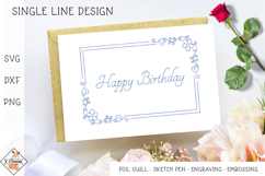 Happy Birthday SVG for Foil Quill | Single Line Design Product Image 1