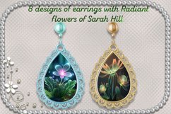 Drop Earrings I 8 Designs of Earrings with Flowers , PNG Product Image 1