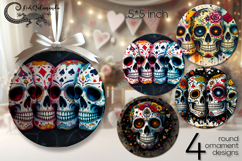 Sugar skulls | gothic round ornaments sublimation PL Product Image 1