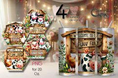 Funny farm | 4 farmhouse tumbler sublimation designs PLUS Product Image 1
