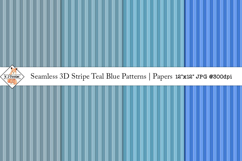 Seamless 3D Stripe Teal Blue Patterns | Papers Product Image 1