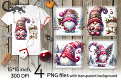Christmas Gnome | 4 PNG Sublimation designs Product Image 1